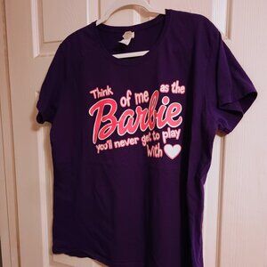 Gildan Custom Tshirt, Barbie Graphic, Purple, 2XL, New